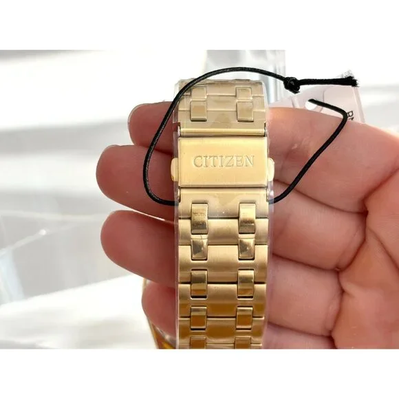 NEW Citizen Eco Drive Men's Peyten Champagne Dial Gold Band Watch BM752-54P 41mm - Picture 7 of 16